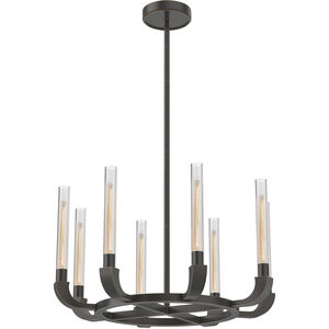 Flute 8 Light 34.13 inch Urban Bronze Chandelier Ceiling Light